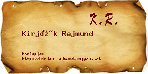 Kirják Rajmund névjegykártya